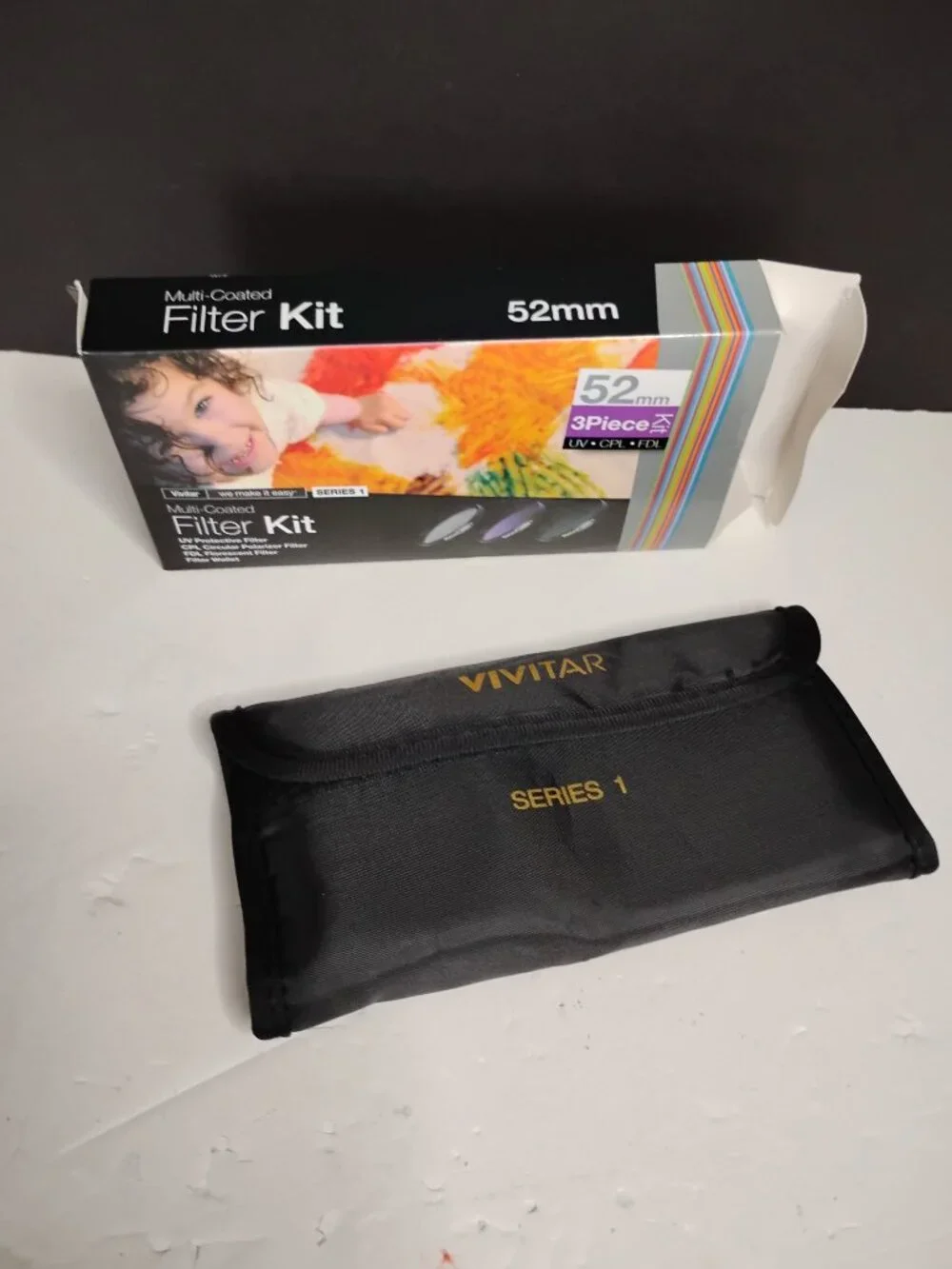 Vivitar 52mm UV, Circular Polarizer, and FLD 3-piece Filter Kit
